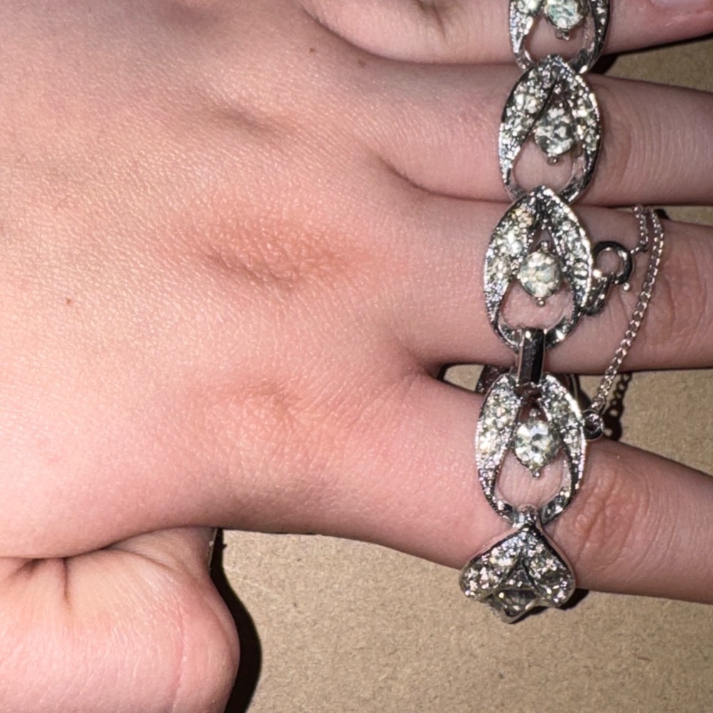 Dazzling Vintage Silver and Crystal Bracelet